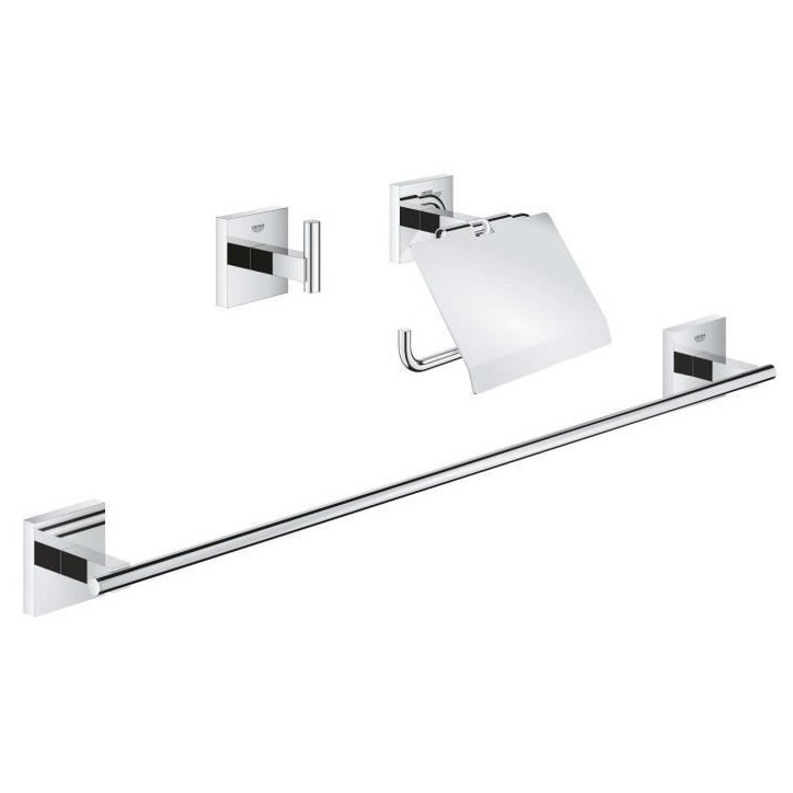 Set d'accessoires 3 en 1 - GROHE - 41124000 - Start Cube - Chromé