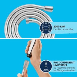 Flexible de douche - GROHE VitalioFlex 27507001 - 2m - Anti-pliures -