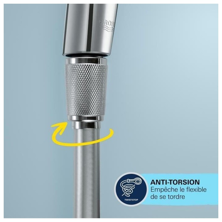 Flexible de douche - GROHE VitalioFlex 27507001 - 2m - Anti-pliures - Anti-torsion - Connexion universelle - Surface lisse - Chr Flexible de douche - GROHE VitalioFlex 27507001 - 2m - Anti-pliures - Anti-torsion - Connexion universelle - Surface lisse - Chr