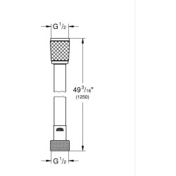 Flexible de douche - GROHE - 22114000 - 1,25 m - Chromé - VitalioFlex
