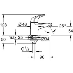 Robinet monofluide lave-mains - GROHE Swift - 20617001 - Chromé- Tail