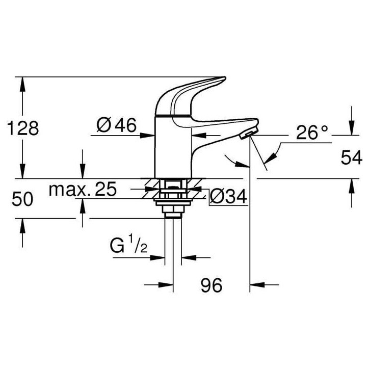 Robinet monofluide lave-mains - GROHE Swift - 20617001 - Chromé- Taille XS - Economie d'eau Robinet monofluide lave-mains - GROHE Swift - 20617001 - Chromé- Taille XS - Economie d'eau