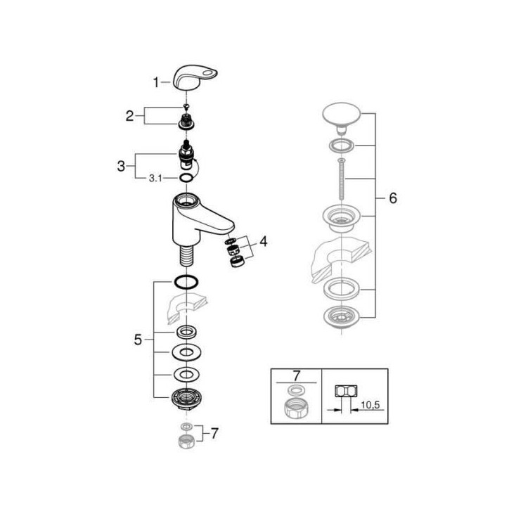 Robinet monofluide lave-mains - GROHE Swift - 20617001 - Chromé- Taille XS - Economie d'eau Robinet monofluide lave-mains - GROHE Swift - 20617001 - Chromé- Taille XS - Economie d'eau