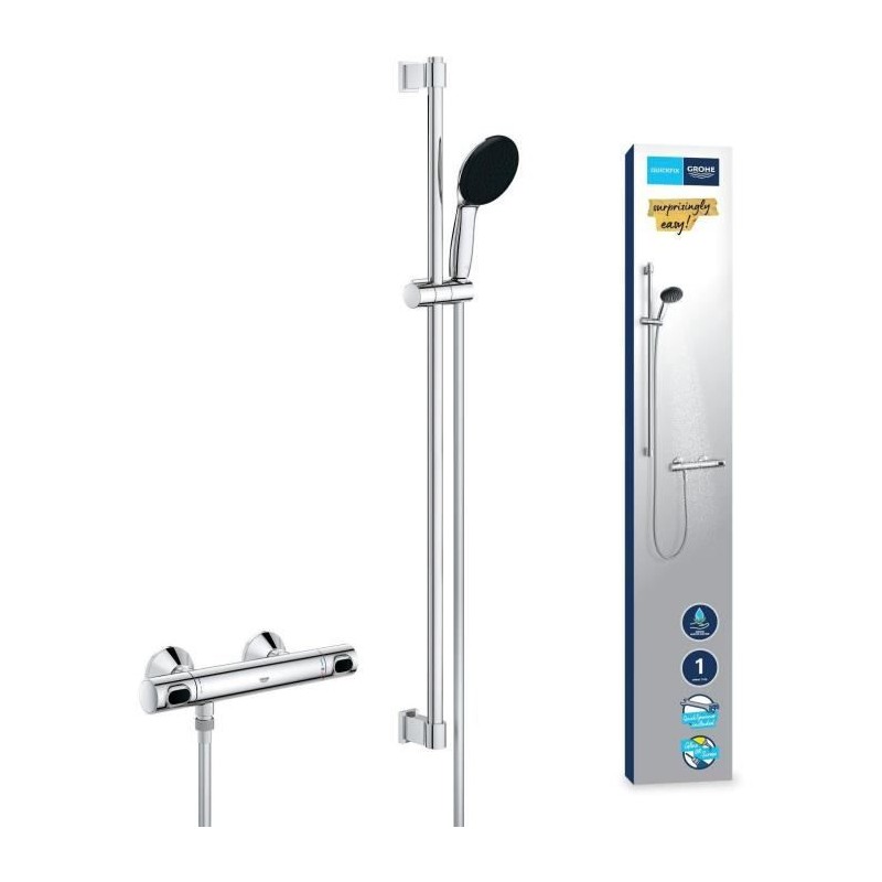 Ensemble de douche - 1 jet - Mitigeur thermostatique - GROHE - 3480500 Ensemble de douche - 1 jet - Mitigeur thermostatique - GROHE - 3480500
