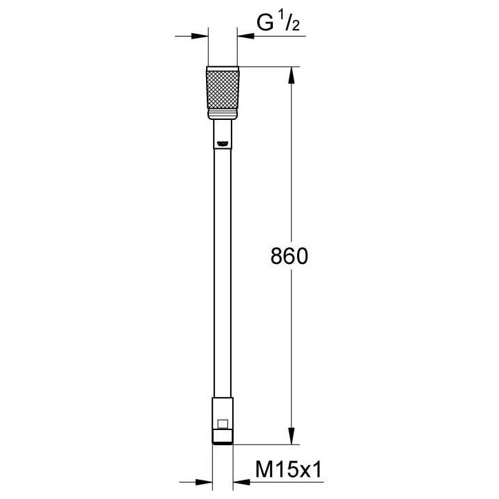 Flexible pour douche métal chromé M15X1/2 - GROHE - 46104-000