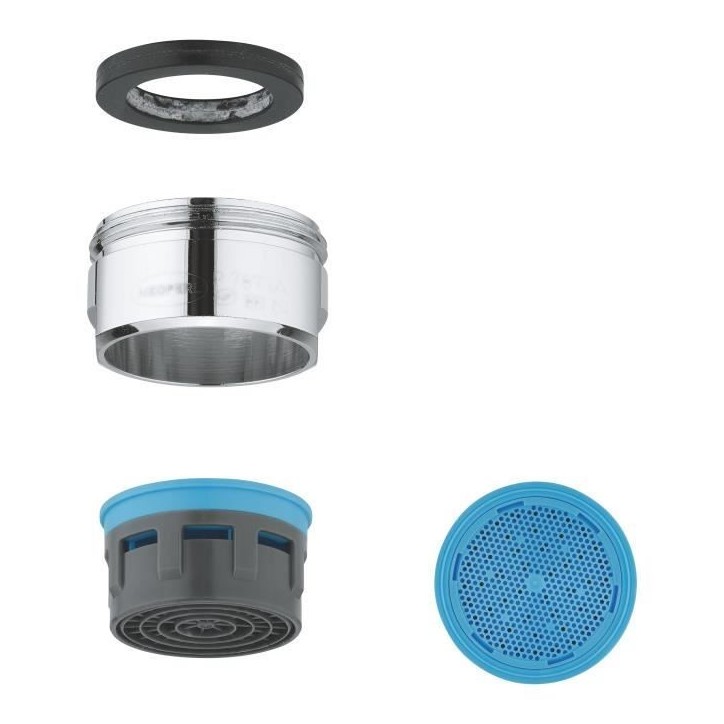 Mousseur GROHE - Pieces Détachées 13929000 - Filetage externe M 24 x 1 - Aérateur classe A - Gris/Argent