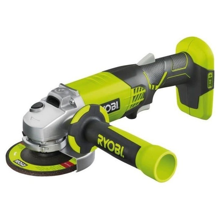 RYOBI - Meuleuse d'angle 18V ONE+ 115 mm - 7 500 tr/min - poignée auxiliaire - Livrée avec 1 disque a ébarber - R18AG-0 RYOBI - Meuleuse d'angle 18V ONE+ 115 mm - 7 500 tr/min - poignée auxiliaire - Livrée avec 1 disque a ébarber - R18AG-0