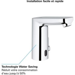 Mitigeur lavabo infrarouge GROHE Get E - limitateur température ajust