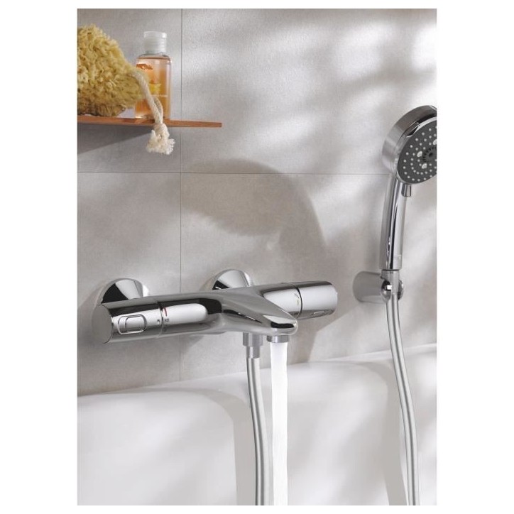 GROHE Mitigeur thermostatique Bain / Douche Precision Trend, protection anti-brûlure, raccord fileté 1/2, chromé, 34227002 GROHE Mitigeur thermostatique Bain / Douche Precision Trend, protection anti-brûlure, raccord fileté 1/2, chromé, 34227002