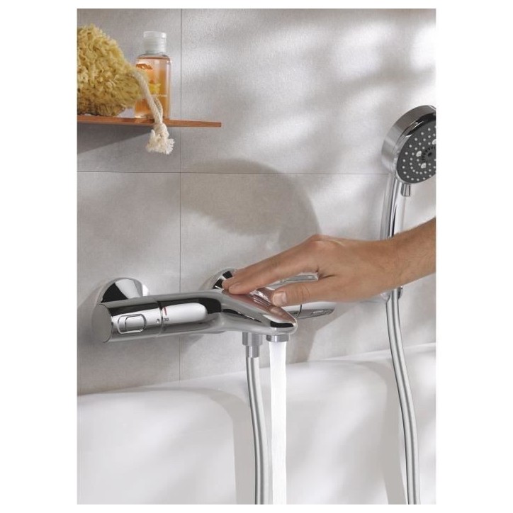 GROHE Mitigeur thermostatique Bain / Douche Precision Trend, protection anti-brûlure, raccord fileté 1/2, chromé, 34227002 GROHE Mitigeur thermostatique Bain / Douche Precision Trend, protection anti-brûlure, raccord fileté 1/2, chromé, 34227002