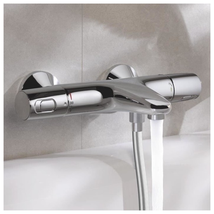 GROHE Mitigeur thermostatique Bain / Douche Precision Trend, protection anti-brûlure, raccord fileté 1/2, chromé, 34227002 GROHE Mitigeur thermostatique Bain / Douche Precision Trend, protection anti-brûlure, raccord fileté 1/2, chromé, 34227002