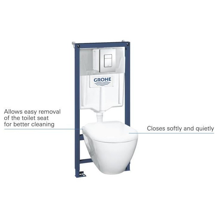 GROHE - Pack Bati WC Solido Compact 39186000 - WC 6-9 l 1,13m