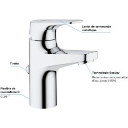 GROHE Mitigeur monocommande Lavabo Taille S Start Flow Chromé 2376900