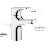 GROHE Mitigeur monocommande Lavabo Taille S Start Flow Chromé 2376900