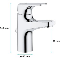 GROHE Mitigeur monocommande Lavabo Taille S Start Flow Chromé 2376900