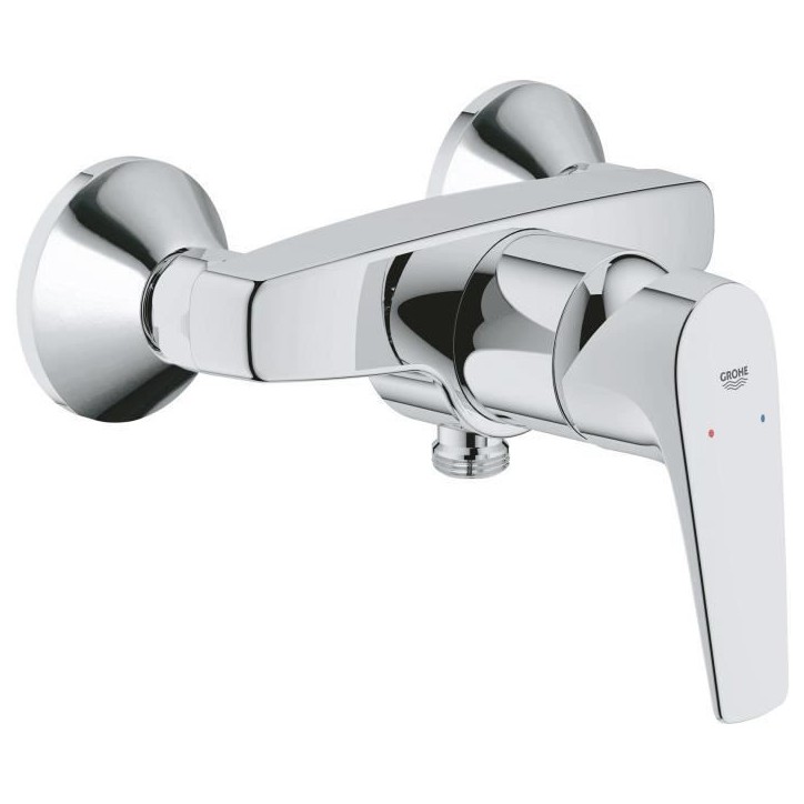 GROHE robinet douche monocommande Start Flow, montage mural, raccord fileté pour flexible en 1/2, rosaces métal incluses, 2377 GROHE robinet douche monocommande Start Flow, montage mural, raccord fileté pour flexible en 1/2, rosaces métal incluses, 2377