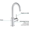 Mitigeur monocommande Lavabo - GROHE - Taille L - Chromé - Pivotant -