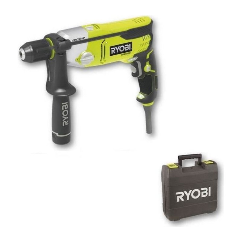 RYOBI - Perceuse a percussion 1 200 W - 1 200-3 000 cp/min - 2 vitesse RYOBI - Perceuse a percussion 1 200 W - 1 200-3 000 cp/min - 2 vitesse