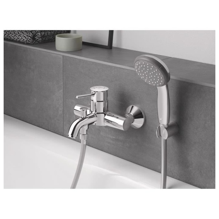 Mitigeur monocommande Bain / Douche mural GROHE - Finition Chromé - Profondeur 191 mm Mitigeur monocommande Bain / Douche mural GROHE - Finition Chromé - Profondeur 191 mm