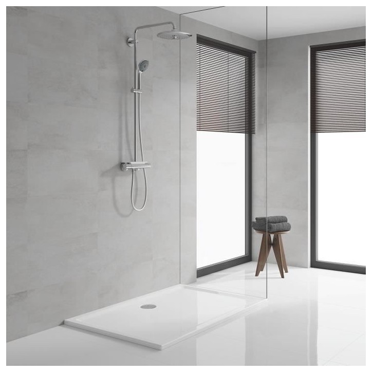 GROHE - Douche de tete Vitalio Joy 260 - 3 jets - chromé - raccords filetés 1/2 - économie d'eau GROHE - Douche de tete Vitalio Joy 260 - 3 jets - chromé - raccords filetés 1/2 - économie d'eau