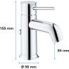 Mitigeur lavabo GROHE Start Classic - Tirette de vidage - Économie d'