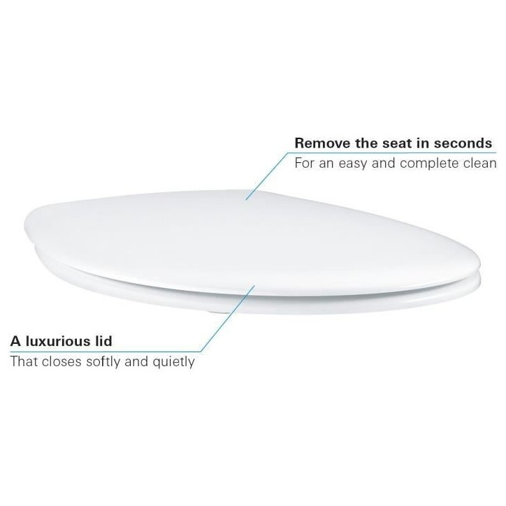 Abattant WC - GROHE - Bau Ceramic - Duroplast - Blanc alpin - SoftClose
