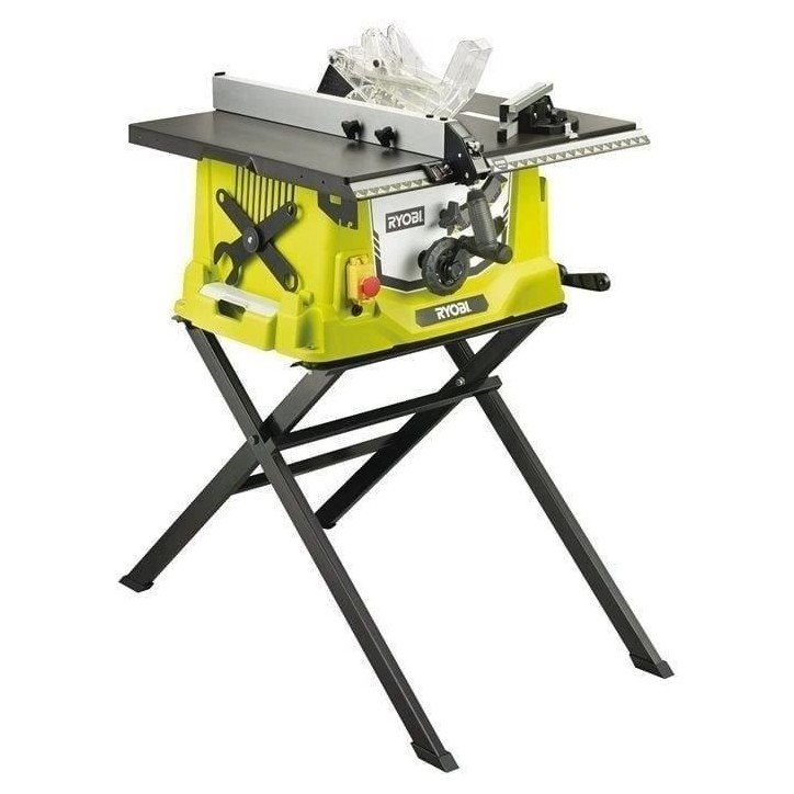 RYOBI - Scie sur table 1 800 W + pietement rétractable, lame 254 mm 48 dents, guide parallele & poussoir - RTS1800S-G RYOBI - Scie sur table 1 800 W + pietement rétractable, lame 254 mm 48 dents, guide parallele & poussoir - RTS1800S-G