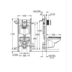 Pack Bâti support 5 en 1 - GROHE - Blanc - 1.13 m - Céramique - Cuve