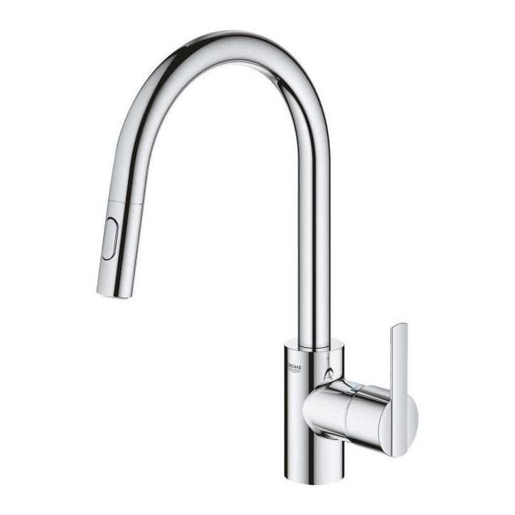 GROHE Robinet de cuisine évier Feel, douchette extractible, rotation 360°, bec en U, inverseur 2 jets, mitigeur cuisine 314860 GROHE Robinet de cuisine évier Feel, douchette extractible, rotation 360°, bec en U, inverseur 2 jets, mitigeur cuisine 314860