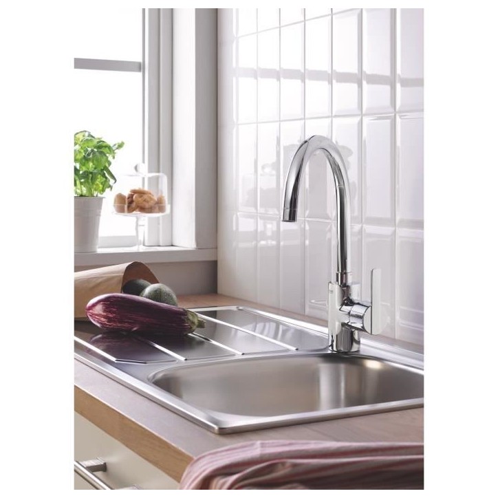 GROHE Mitigeur monocommande Evier Feel Chromé 32670002 GROHE Mitigeur monocommande Evier Feel Chromé 32670002