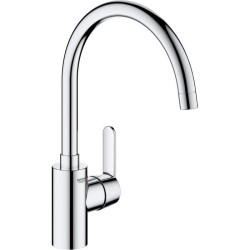 Mitigeur de cuisine - GROHE Get - Chromé - Bec en C - Bec Haut - Rota