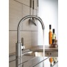 Mitigeur de cuisine - GROHE Get - Chromé - Bec en C - Bec Haut - Rota
