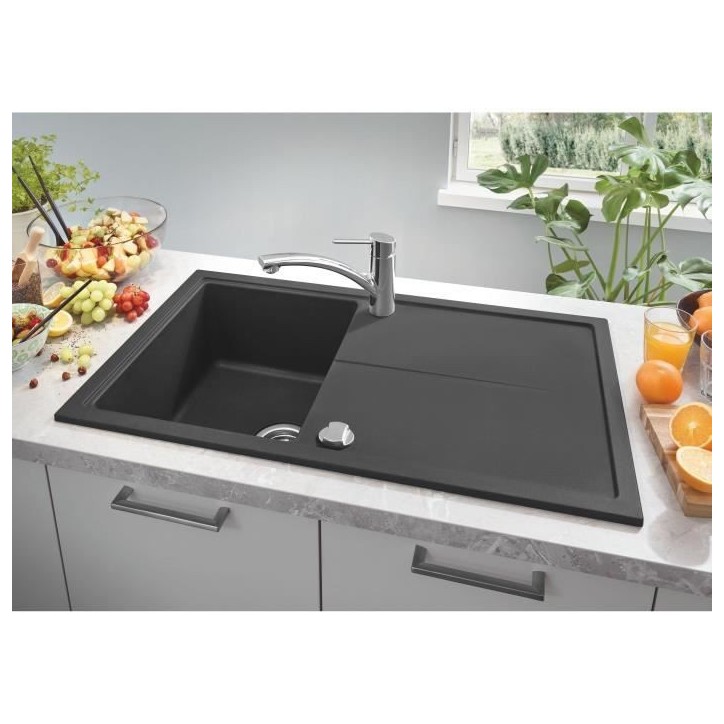 GROHE Robinet évier de cuisine Swift, Mitigeur monocommande avec mousseur économique d'eau, rotation a 140°, 30358000