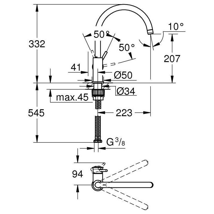 GROHE - Mitigeur monocommande Evier GROHE - Mitigeur monocommande Evier