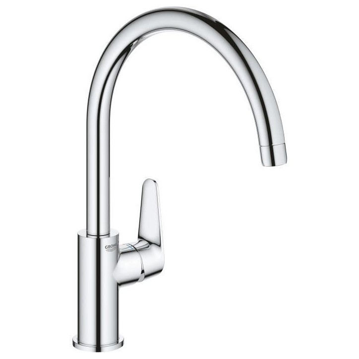 Mitigeur monocommande Evier - GROHE - 31554001 - Col de cygne - Chromé - Métal - Gris