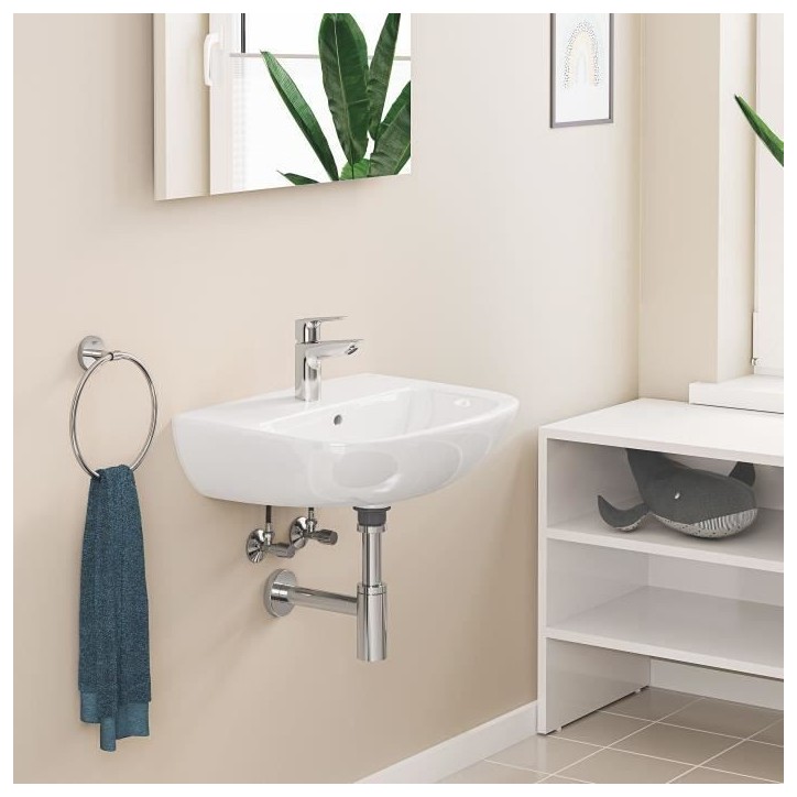 Mitigeur lavabo salle de bains - GROHE - Monotrou - Chromé - Economie d'eau
