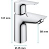 Mitigeur lavabo salle de bains - GROHE - Monotrou - Chromé - Economie