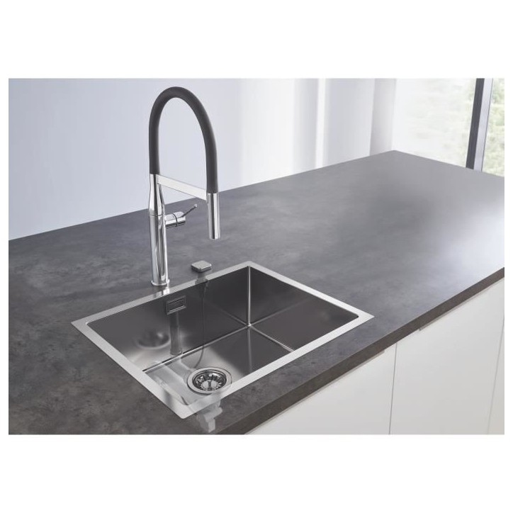 GROHE Évier en acier inoxydable K700 31726SD0 - A encastrer - 1 bac - sans égouttoir - 55x45 cm - Inox