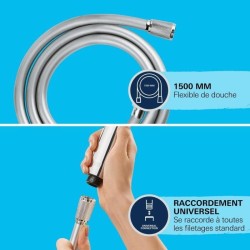 Flexible de douche - GROHE VitalioFlex 28743002 - 1,5m - Anti-pliures