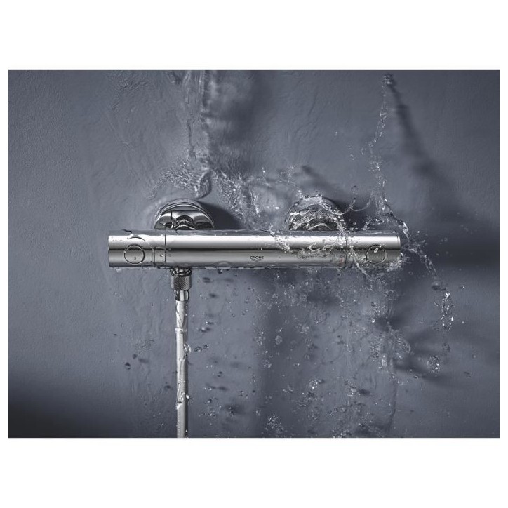 GROHE Mitigeur thermostatique douche Precision Get, montage mural, indicateur de température, filtres intégré, 34773000 GROHE Mitigeur thermostatique douche Precision Get, montage mural, indicateur de température, filtres intégré, 34773000
