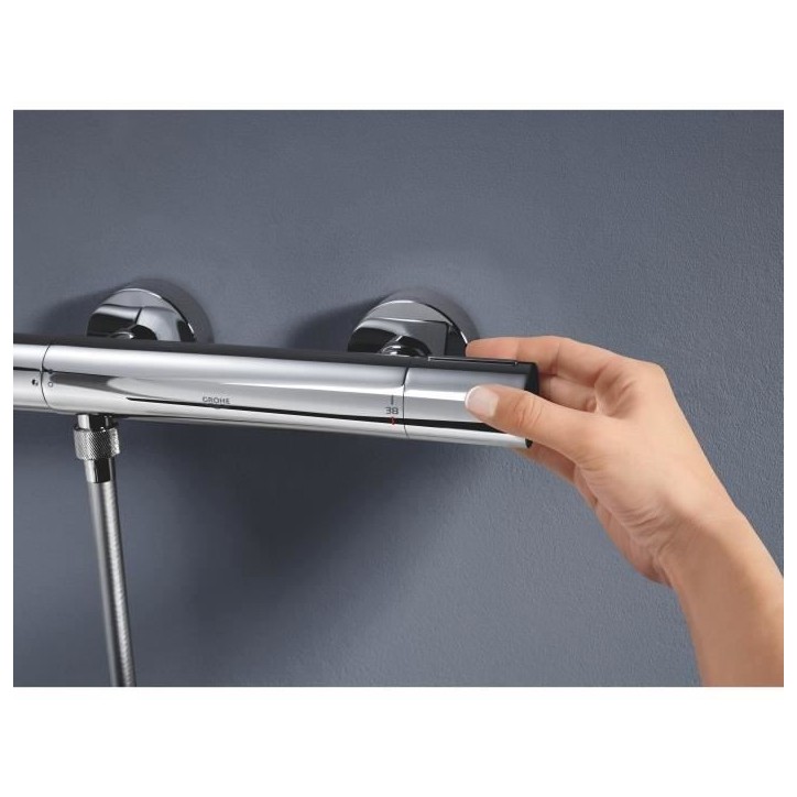 GROHE Mitigeur thermostatique douche Precision Get, montage mural, indicateur de température, filtres intégré, 34773000 GROHE Mitigeur thermostatique douche Precision Get, montage mural, indicateur de température, filtres intégré, 34773000