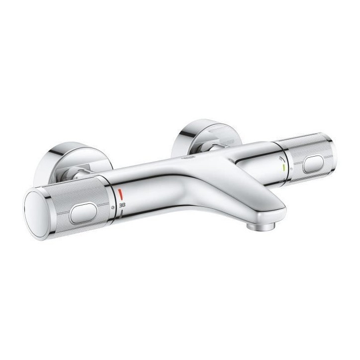 GROHE Mitigeur thermostatique douche Precision Feel, montage mural, indicateur de température, filtres intégrés, chromé, 347 GROHE Mitigeur thermostatique douche Precision Feel, montage mural, indicateur de température, filtres intégrés, chromé, 347