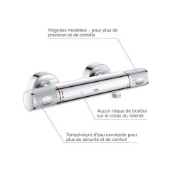Mitigeur thermostatique Douche GROHE Precision Feel - Chromé - Econom