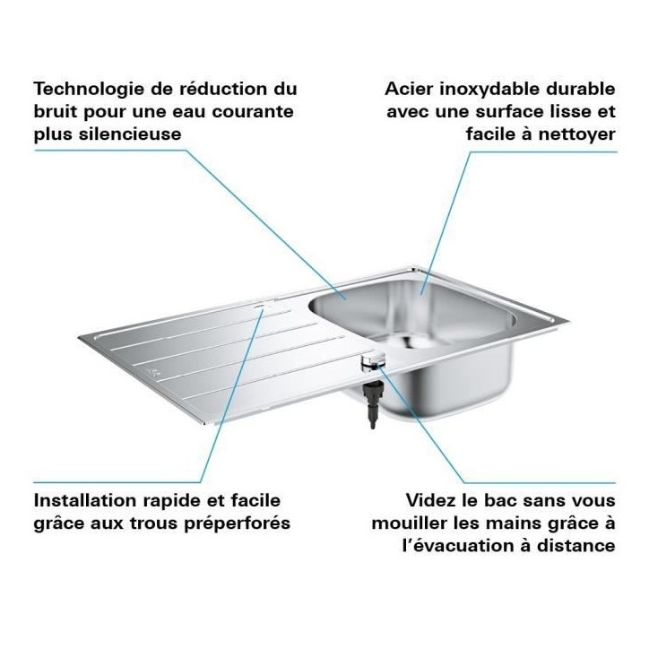 Evier - acier inoxydable - GROHE Evier - acier inoxydable - GROHE
