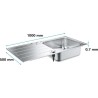 Evier - en acier inoxydable - inox - GROHE Evier - en acier inoxydable - inox - GROHE