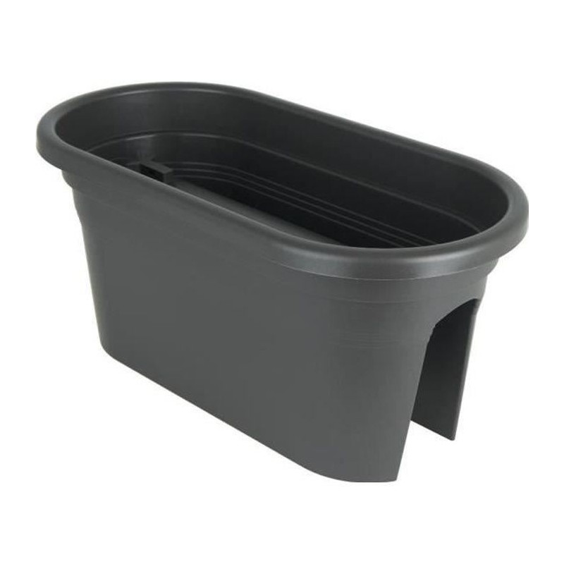 ARTEVASI Jardiniere pour balcon VENEZIA - Gris anthracite - 30 x 60 x ARTEVASI Jardiniere pour balcon VENEZIA - Gris anthracite - 30 x 60 x