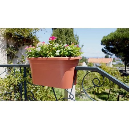 ARTEVASI Jardiniere pour balcon VENEZIA - Gris anthracite - 30 x 60 x H 27 cm - 18L
