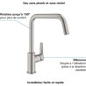Mitigeur monocommande Evier - GROHE - Supersteel - Pivotant - Hauteur