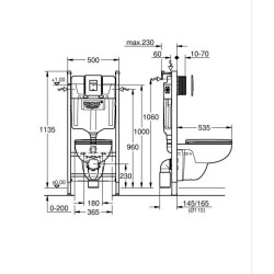 Pack Bâti support 5 en 1 - GROHE - Blanc - 1.13 m - Céramique - Cuve