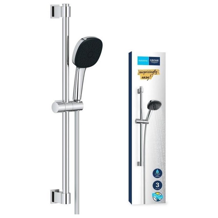 Pommeau de douche - GROHE Vitalio Comfort 110 26397001 - 2 jets (Pluie/Stimulant) - Sélection facile - Economie d'eau - Chromé